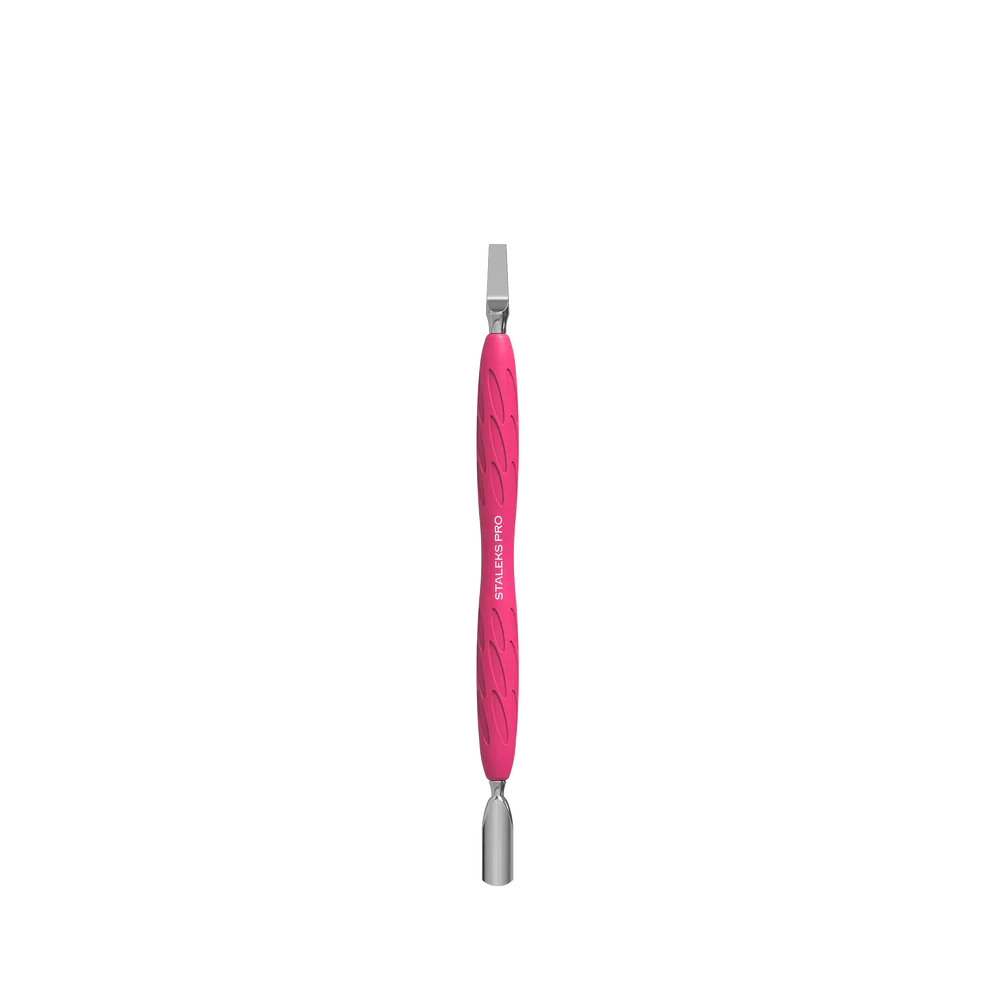 Manicure Pusher With Silicone Handle "Gummy" UNIQ 10 TYPE 5 (Narrow Rounded Pusher + Wide Blade) PQ-10/5 Staleks