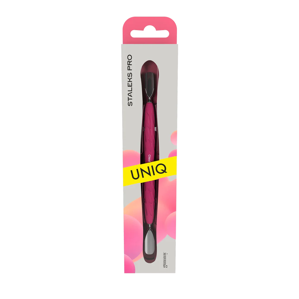Manicure Pusher With Silicone Handle "Gummy" UNIQ 10 TYPE 1 (Wide Rounded Pusher + Narrow Rounded Pusher) -PQ-10/1