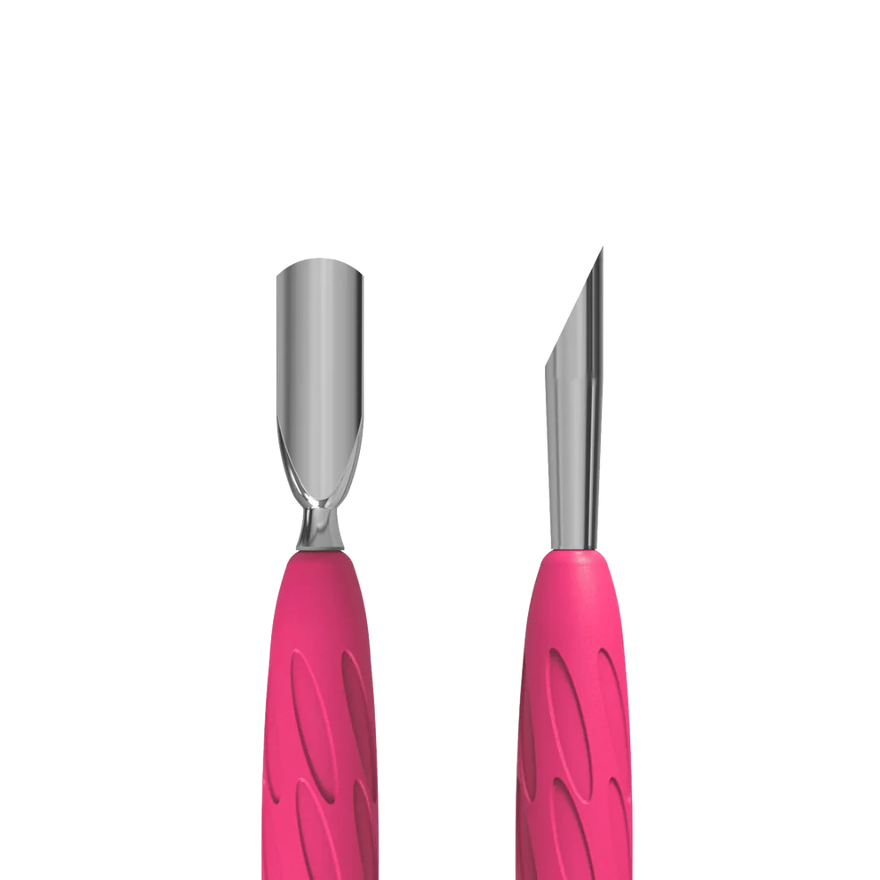 Manicure Pusher With Silicone Handle "Gummy" UNIQ 10 TYPE 2 (Narrow Rounded Pusher + Slanted Pusher) -PQ-10/2 Staleks