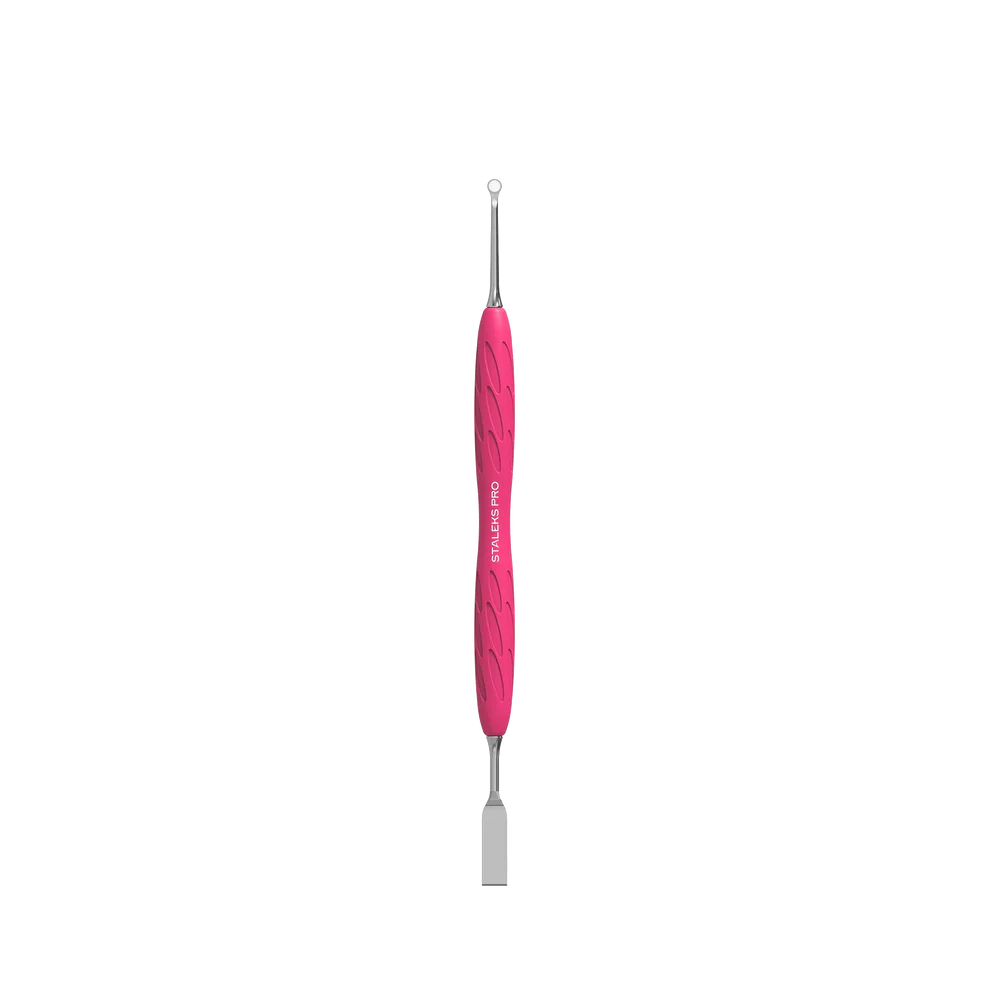 Manicure Pusher With Silicone Handle "Gummy" UNIQ 11 TYPE 1 (Flat Straight Pusher + Ring) PQ-11/1 Staleks