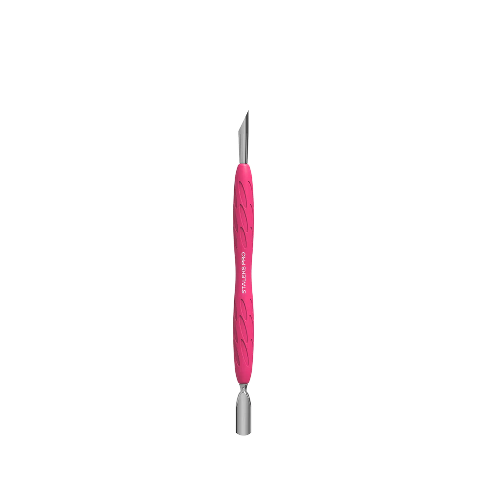 Manicure Pusher With Silicone Handle "Gummy" UNIQ 10 TYPE 2 (Narrow Rounded Pusher + Slanted Pusher) -PQ-10/2 Staleks