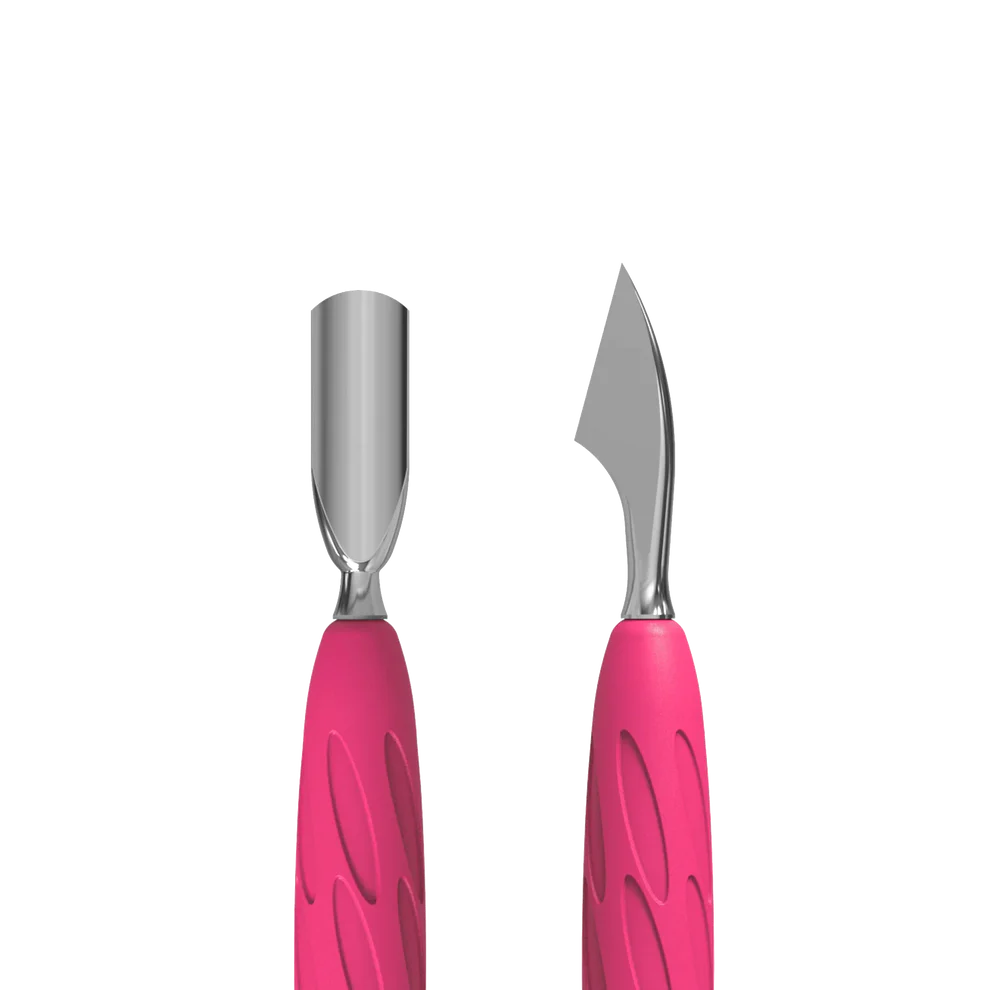 Manicure Pusher With Silicone Handle "Gummy" UNIQ 10 TYPE 3 (Narrow Rounded Pusher + Hatchet) -PQ-10/3 Staleks