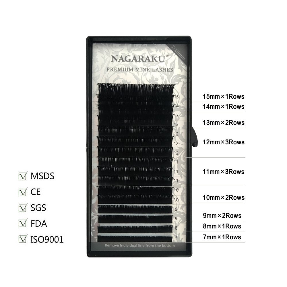 Eyelash Extensions Nagaraku 0.10C MIX