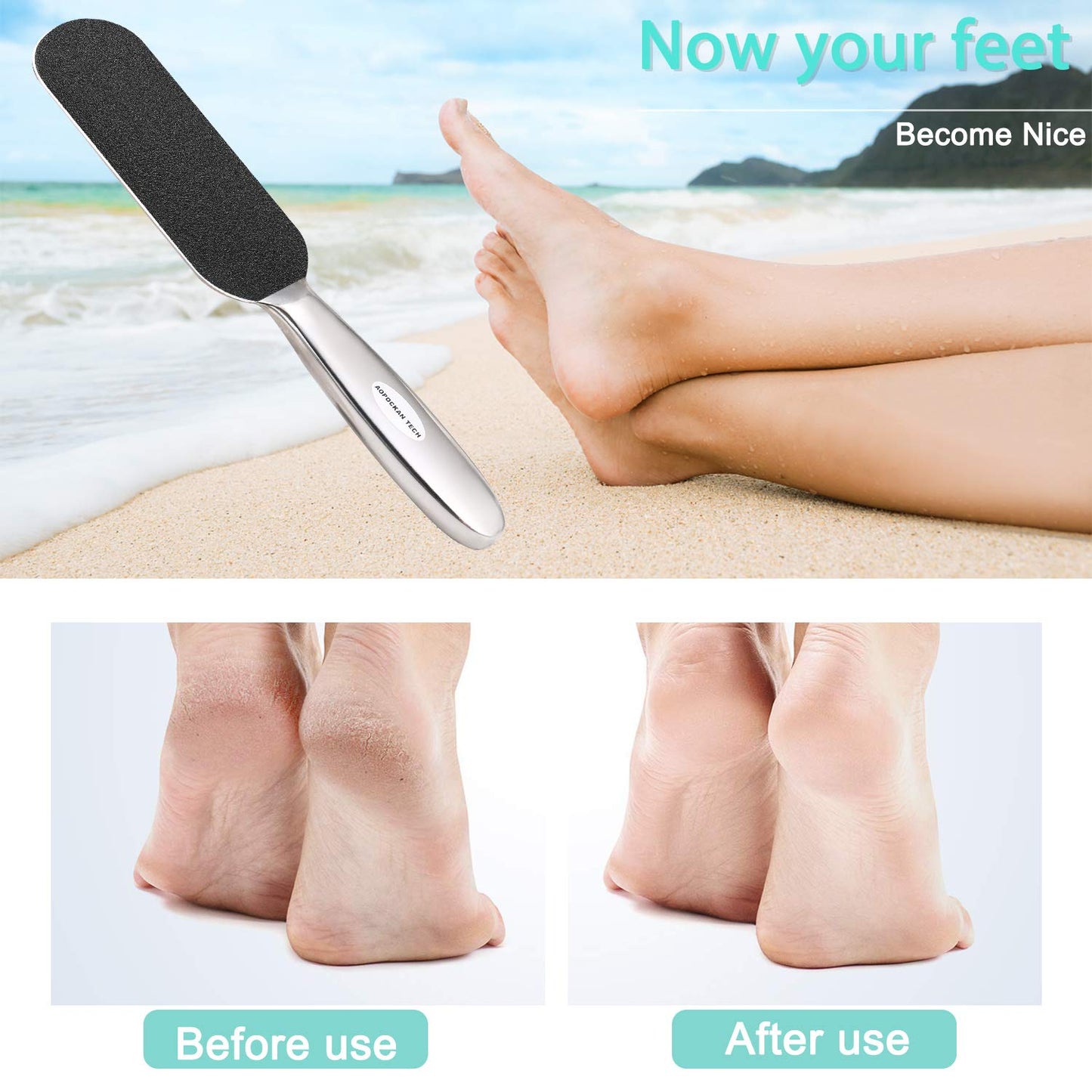 Stainless Foot File with Refill Grits