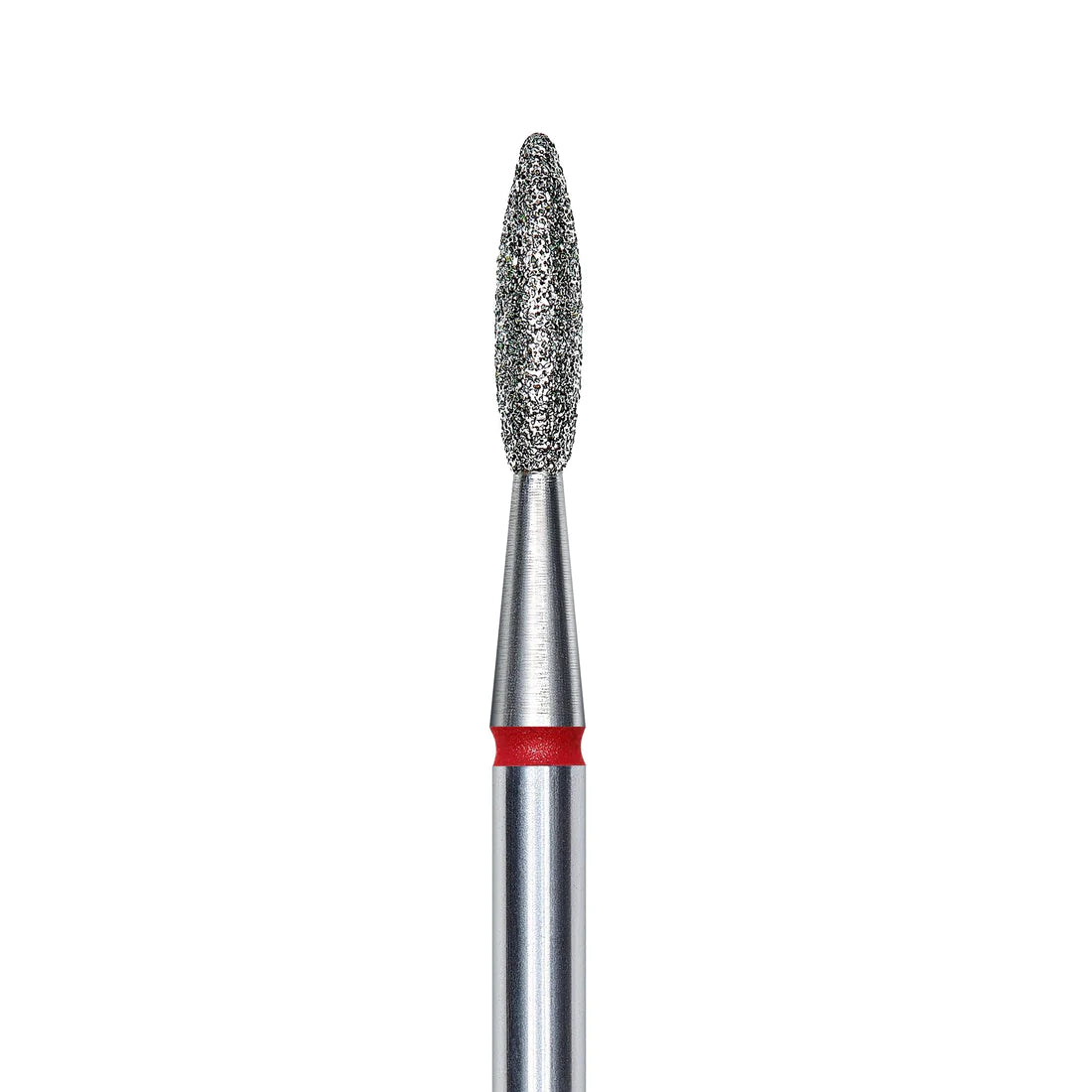 Diamond nail drill bit, "flame" , red, head diameter 2,1 mm/ working part 8 mm -FA10R021/8