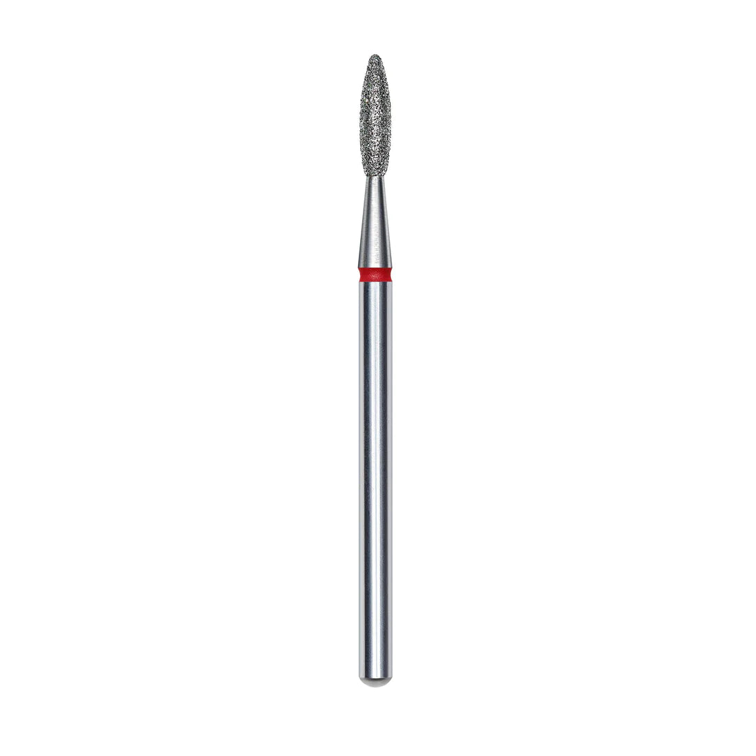 Diamond nail drill bit, "flame" , red, head diameter 2,1 mm/ working part 8 mm -FA10R021/8