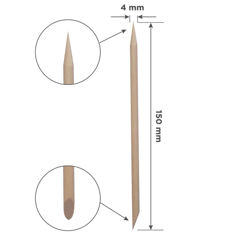 Orange stick STALEKS PRO for manicure, wooden 150 mm (100 pcs) - DOS-10/100