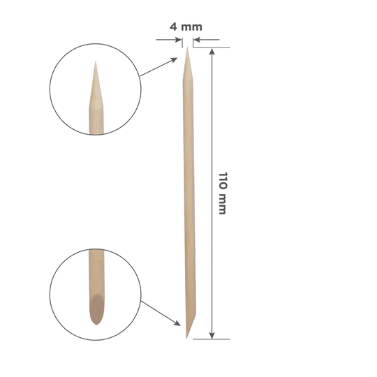Orange stick STALEKS PRO for manicure, wooden 110 mm (100 pcs) - DOS-30/100