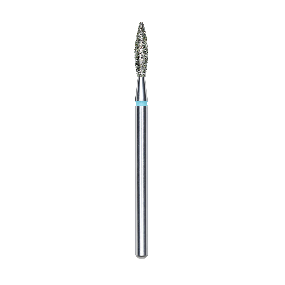 Diamond nail drill bit, "flame" , blue, head diameter 2.3 mm/ working part 10 mm -FA10B023/10