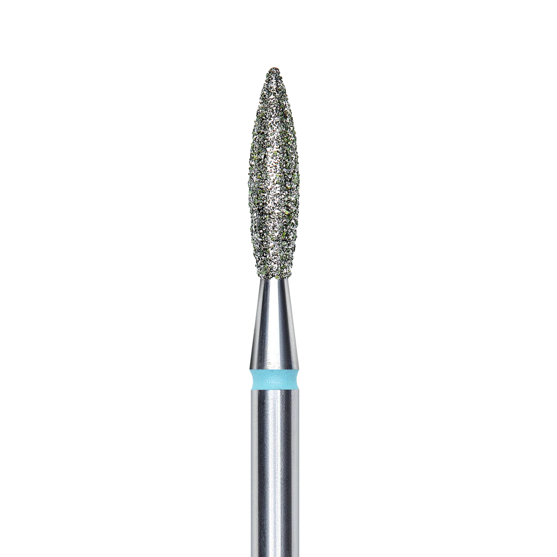 Diamond nail drill bit, "flame" , blue, head diameter 2.3 mm/ working part 10 mm -FA10B023/10