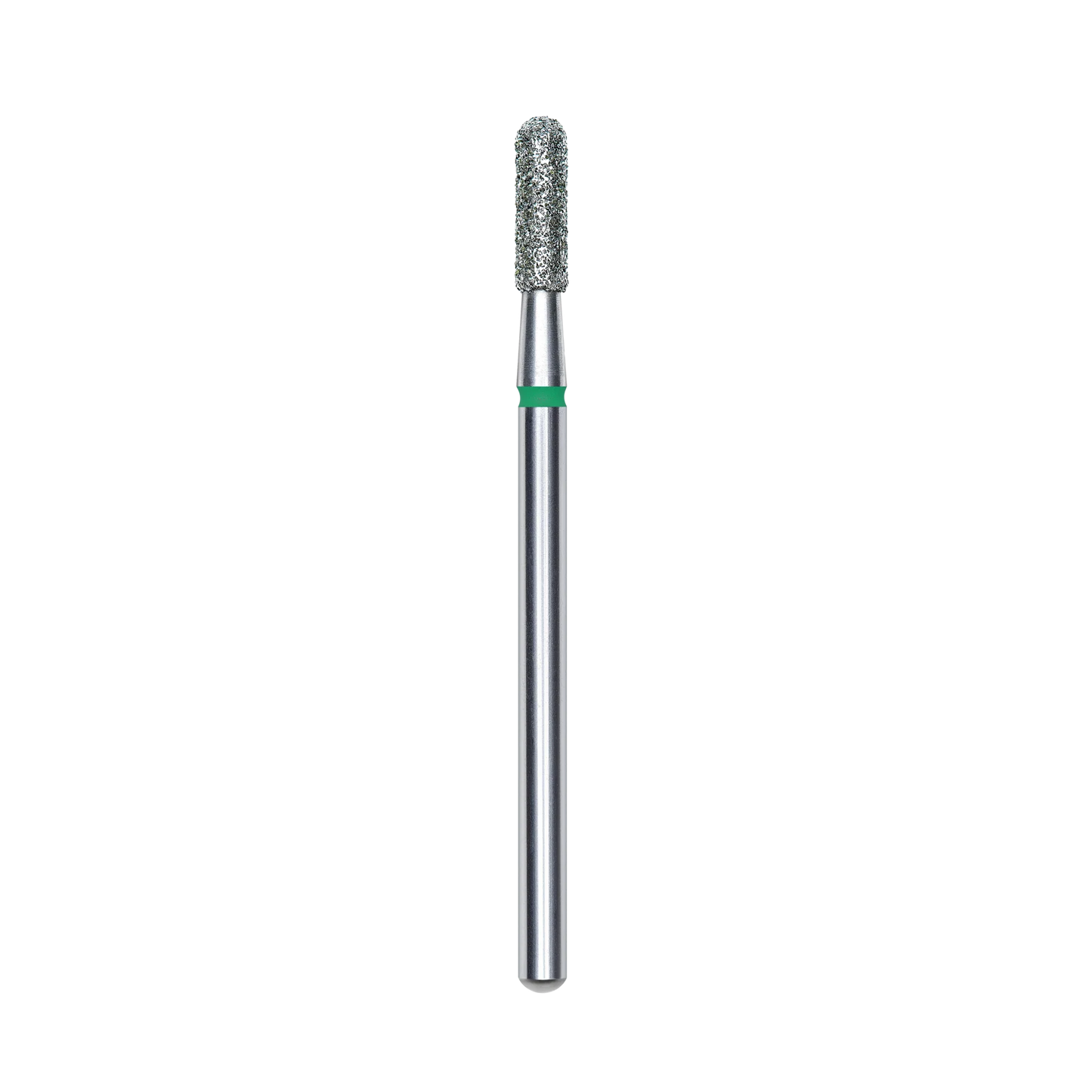 Diamond nail drill bit, rounded "cylinder", green, head diameter 2.3 mm/ working part 8 mm -FA30G023/8