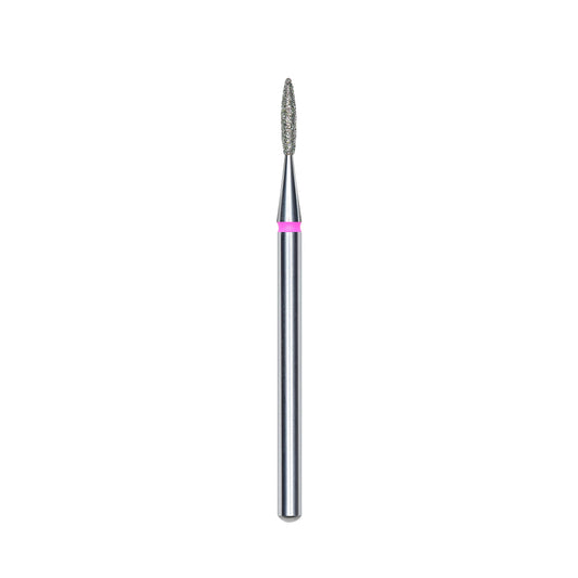 Diamond nail drill bit, "flame" , red, head diameter 1.6 mm/ working part 8 mm -FA10R016/8