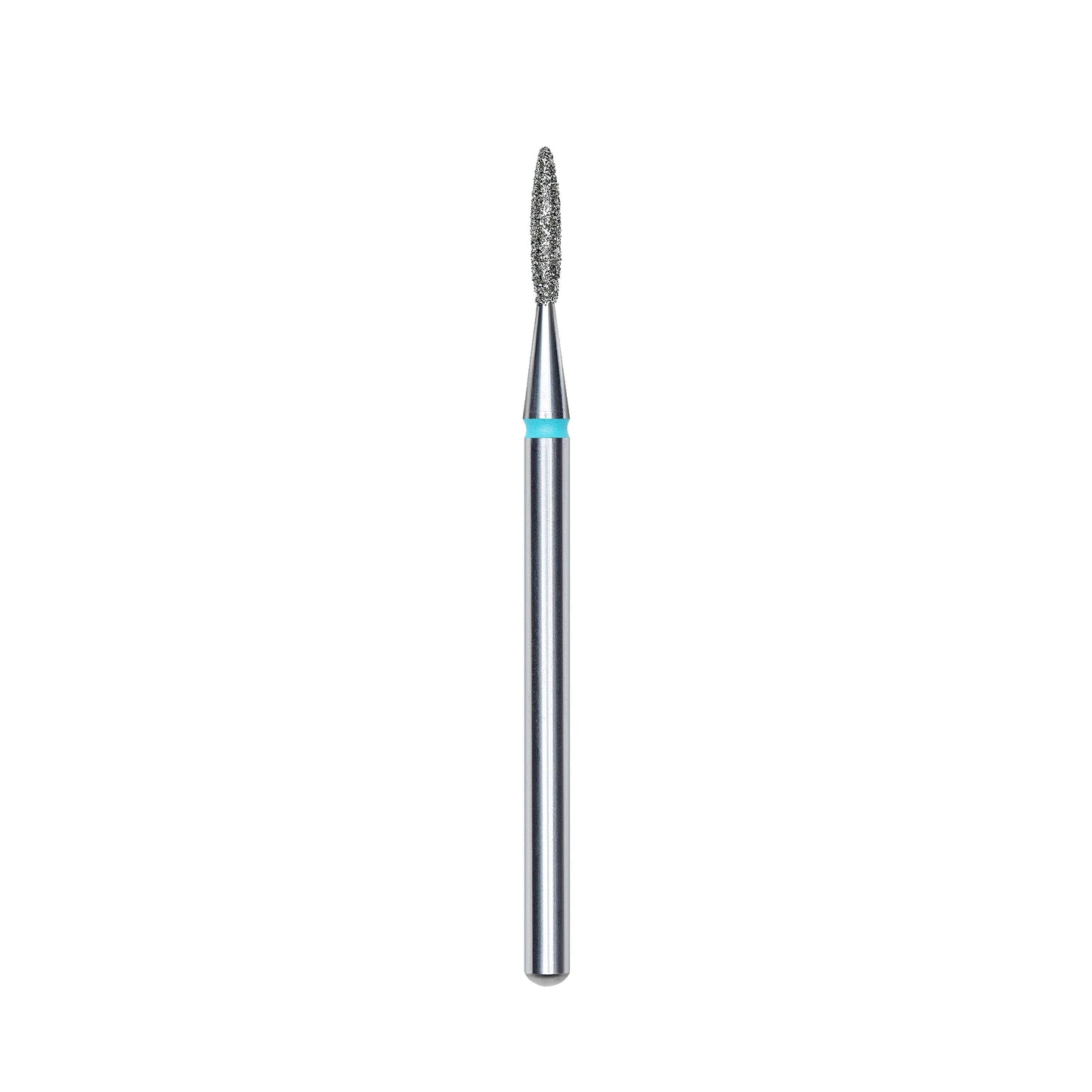 Diamond nail drill bit, "flame" , blue, head diameter 1.6 mm/ working part 8 mm -FA11B016/8