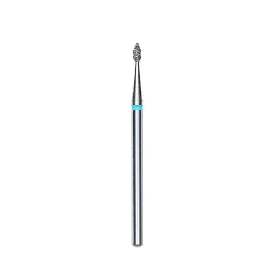 Diamond nail drill bit, pointed "drop" , blue, head diameter 1.6 mm/ working part 4 mm -FA40B016/4