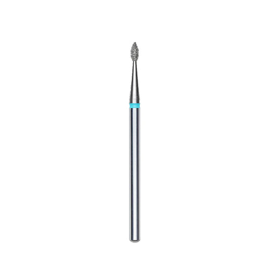 Diamond nail drill bit, pointed "drop" , blue, head diameter 1.6 mm/ working part 4 mm -FA40B016/4