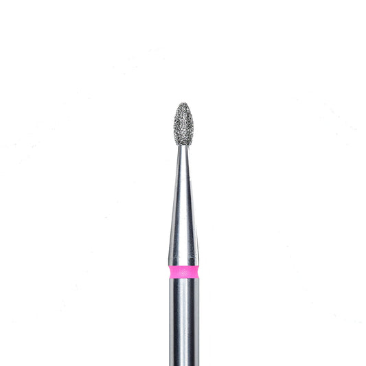 Diamond nail drill bit, pointed "bud" , red, head diameter 1.6 mm/ working part 3.4 mm -FA50R016/3.4