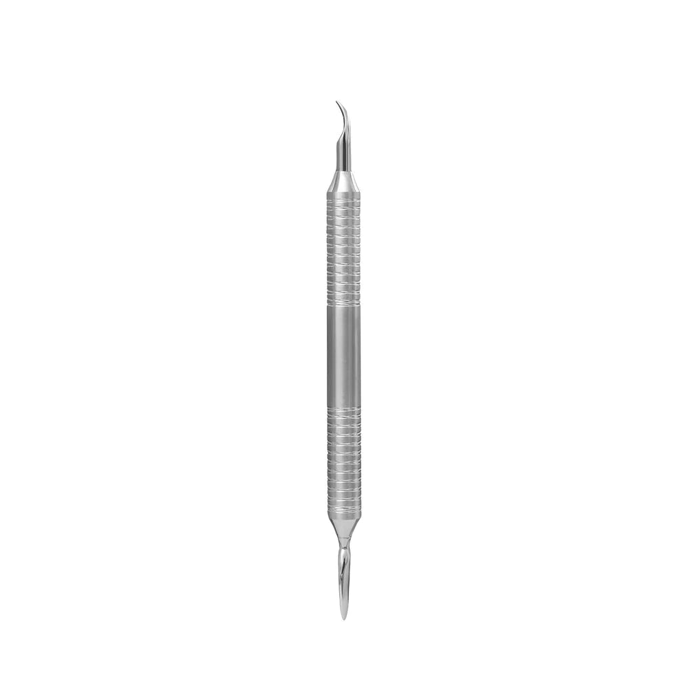 Hollow manicure pusher EXPERT 100 TYPE 4.2 (rounded pusher and bent blade) -PE-100/4.2