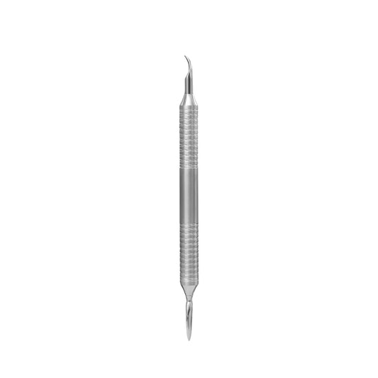 Hollow manicure pusher EXPERT 100 TYPE 4.2 (rounded pusher and bent blade) -PE-100/4.2