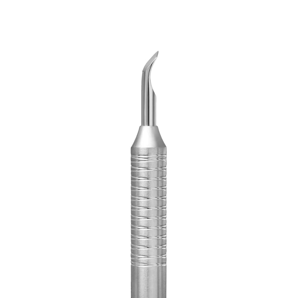 Hollow manicure pusher EXPERT 100 TYPE 4.2 (rounded pusher and bent blade) -PE-100/4.2