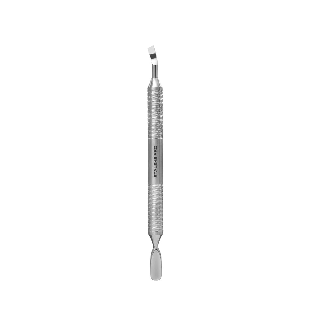 Hollow manicure pusher EXPERT 100 TYPE 4.2 (rounded pusher and bent blade) -PE-100/4.2