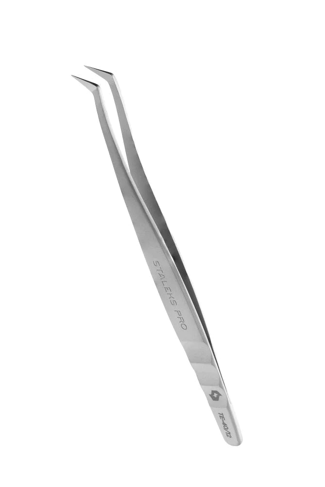 Professional eyelash tweezers EXPERT 40 TYPE 12 (curved tweezers for volume extension,65′)- TE-40/12