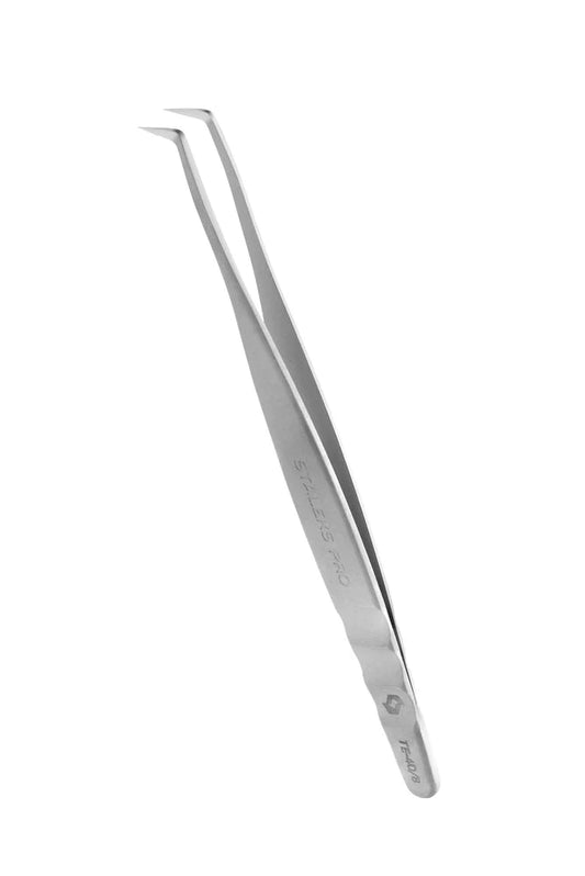 Professional eyelash tweezers EXPERT 40 TYPE 8 (curved tweezers for volume extension,85′)- TE-40/8