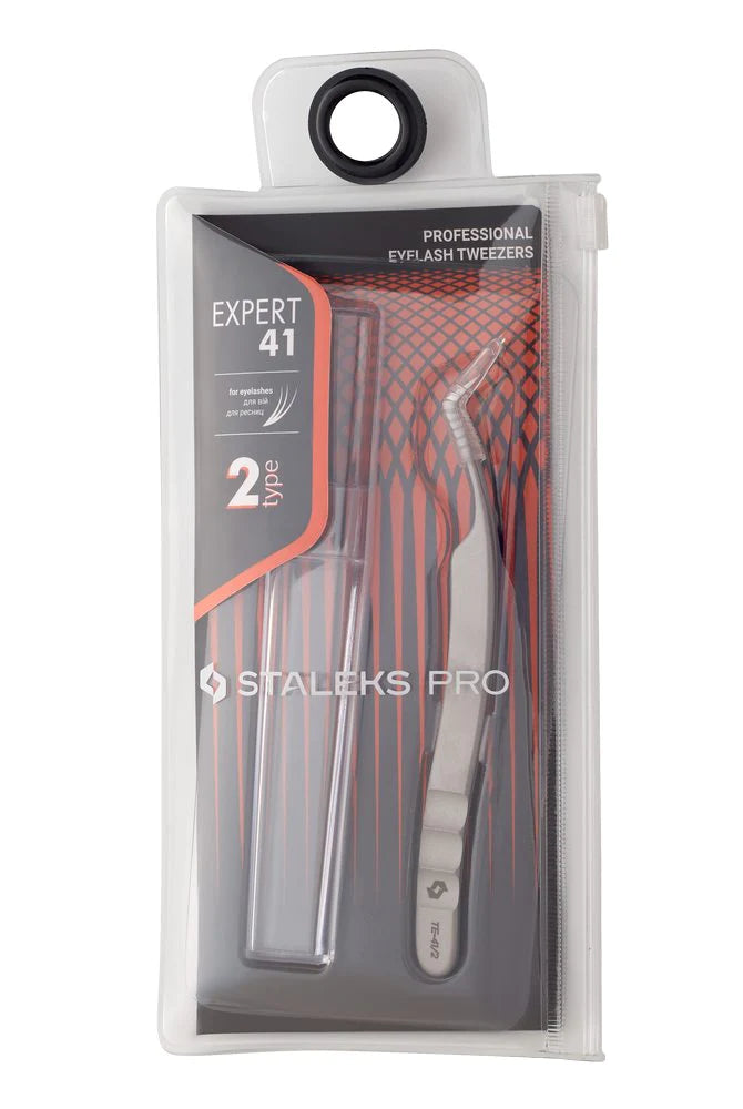 Professional eyelash tweezers EXPERT 41 TYPE 2 (L-shaped,40′) TE-41/2